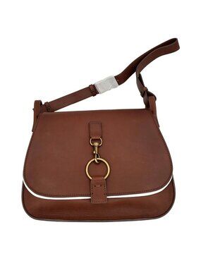 Lucky Brand Shoulder Bag Brown Leather Kate Adjustable Strap Gold Hardware NEW